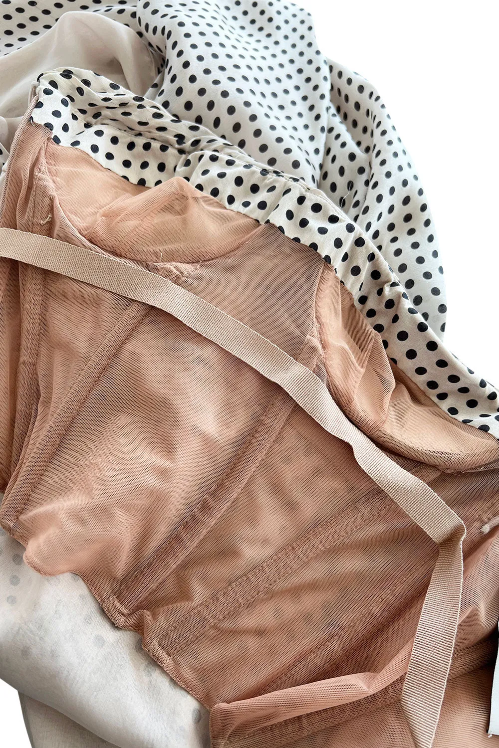 Pretty Spring 2009 Valentino Runway Strapless Dotted Silk w Front Detailing