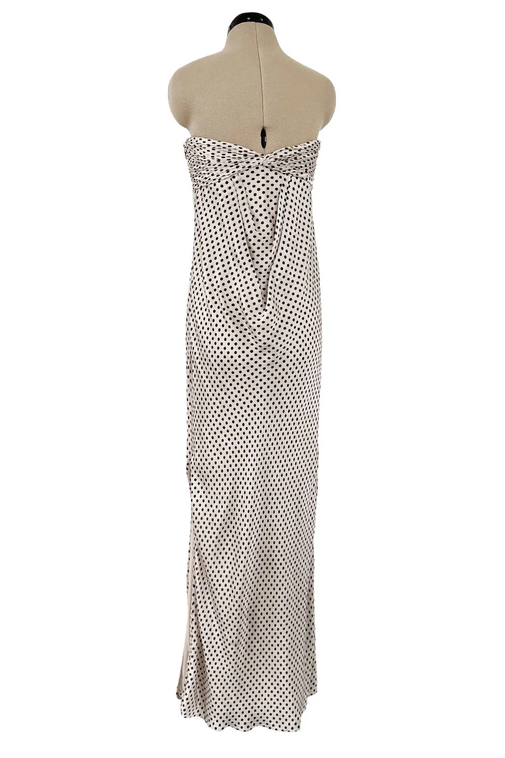 Pretty Spring 2009 Valentino Runway Strapless Dotted Silk w Front Detailing
