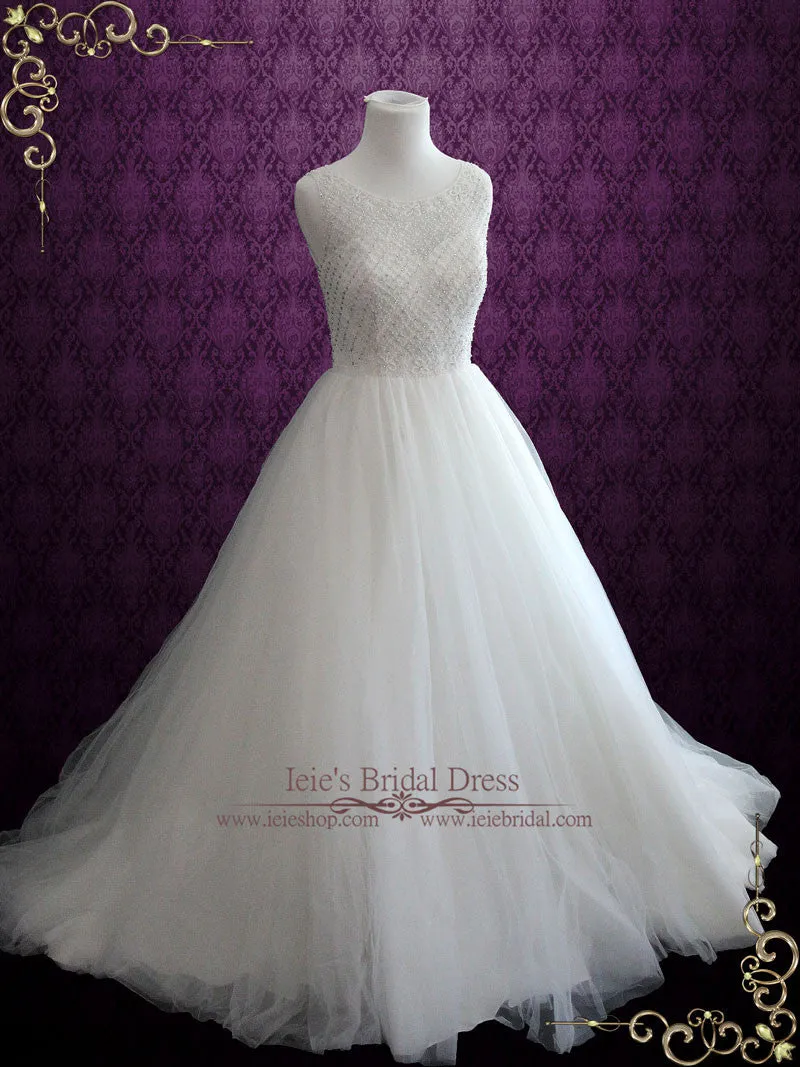 Princess Ball Gown Wedding Dress with Jeweled Bodice and Keyhole | Altha