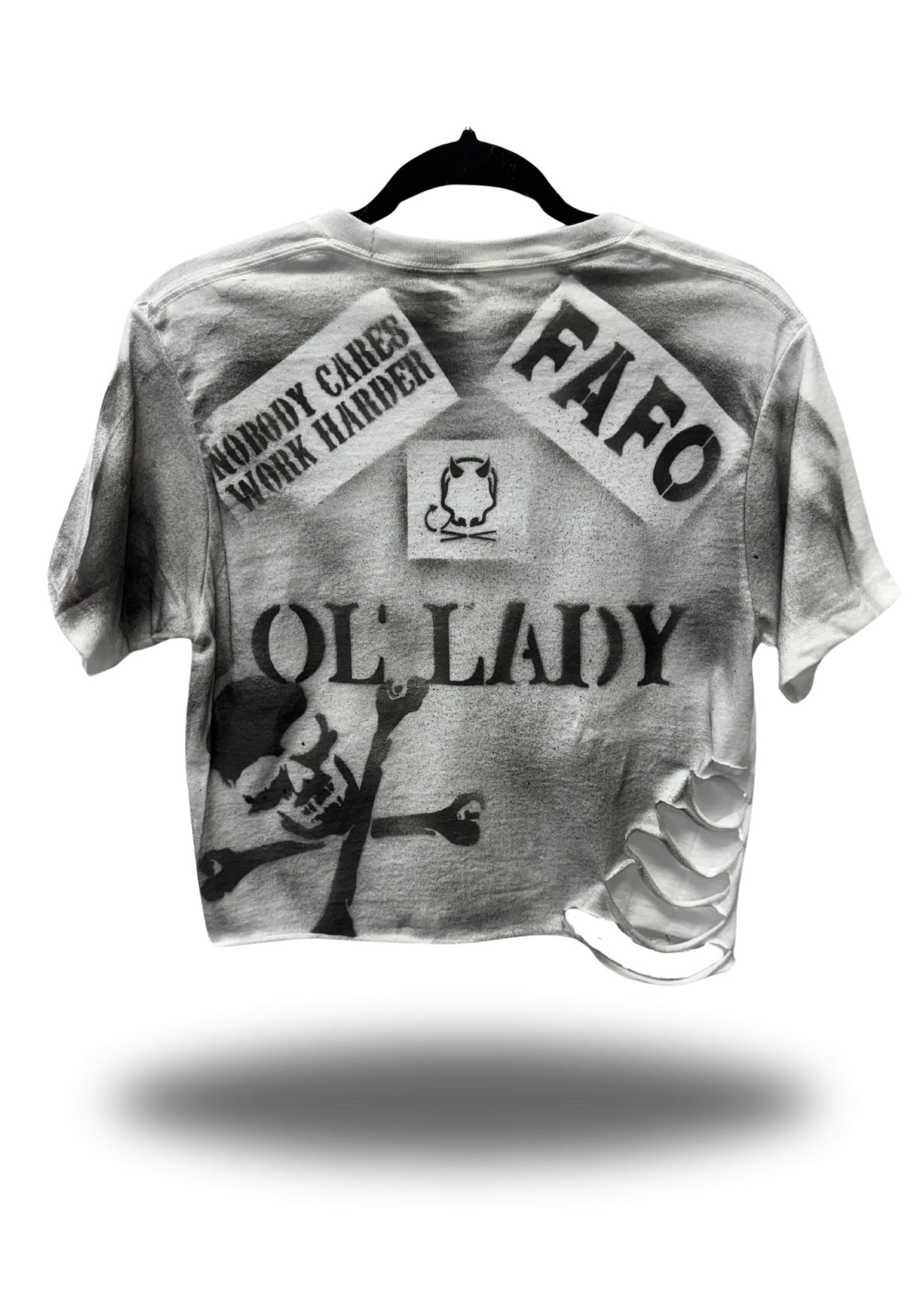 PUNK DESIGN BLAST WHITE CROP TOP