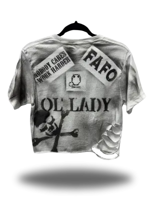 PUNK DESIGN BLAST WHITE CROP TOP