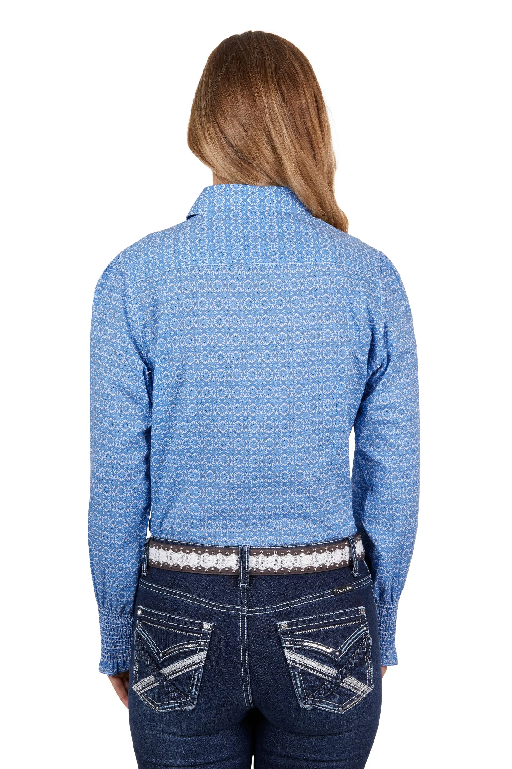 Pure Western Ladies Alana LS Shirt Blue