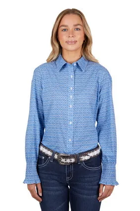 Pure Western Ladies Alana LS Shirt Blue