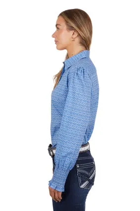 Pure Western Ladies Alana LS Shirt Blue