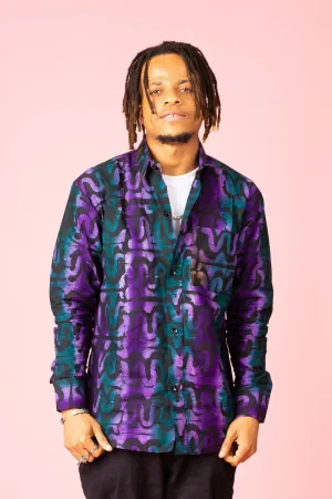 Purple Batik Long Sleeve Shirt