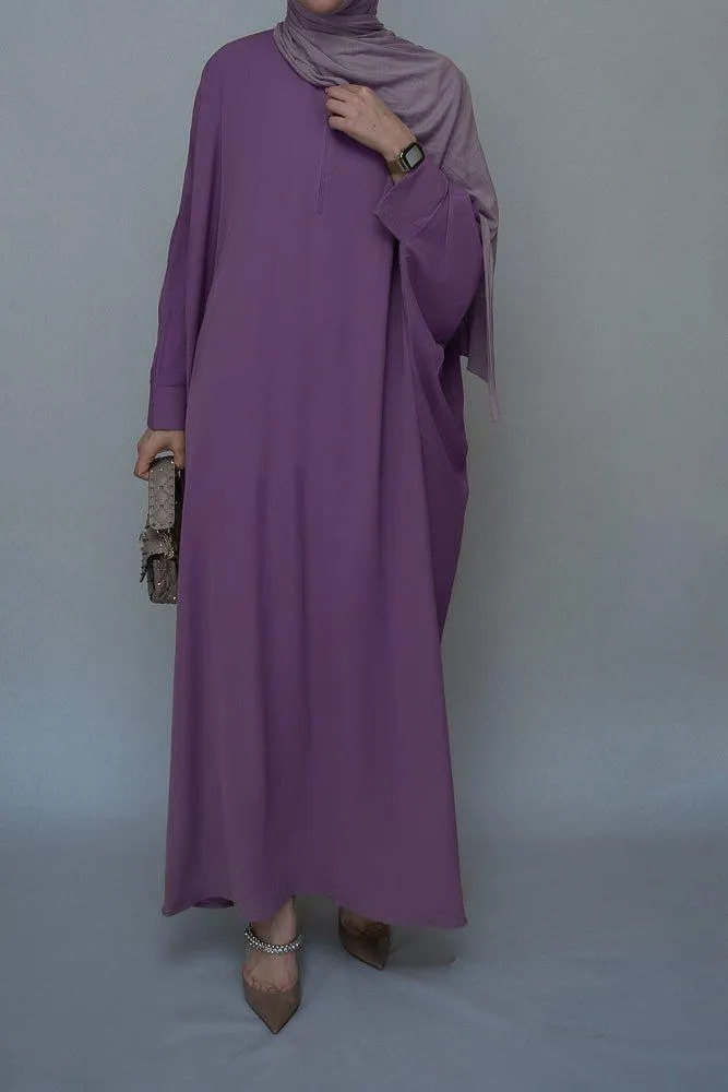 Purple Batwing sleeve abaya for Hajj Umrah Prayer Dress For Women