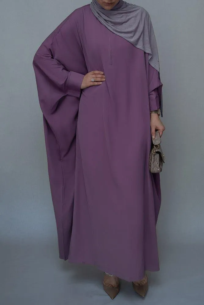 Purple Batwing sleeve abaya for Hajj Umrah Prayer Dress For Women