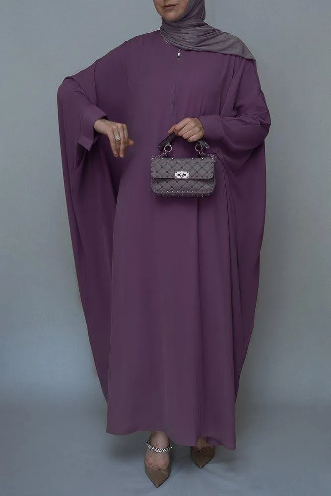 Purple Batwing sleeve abaya for Hajj Umrah Prayer Dress For Women