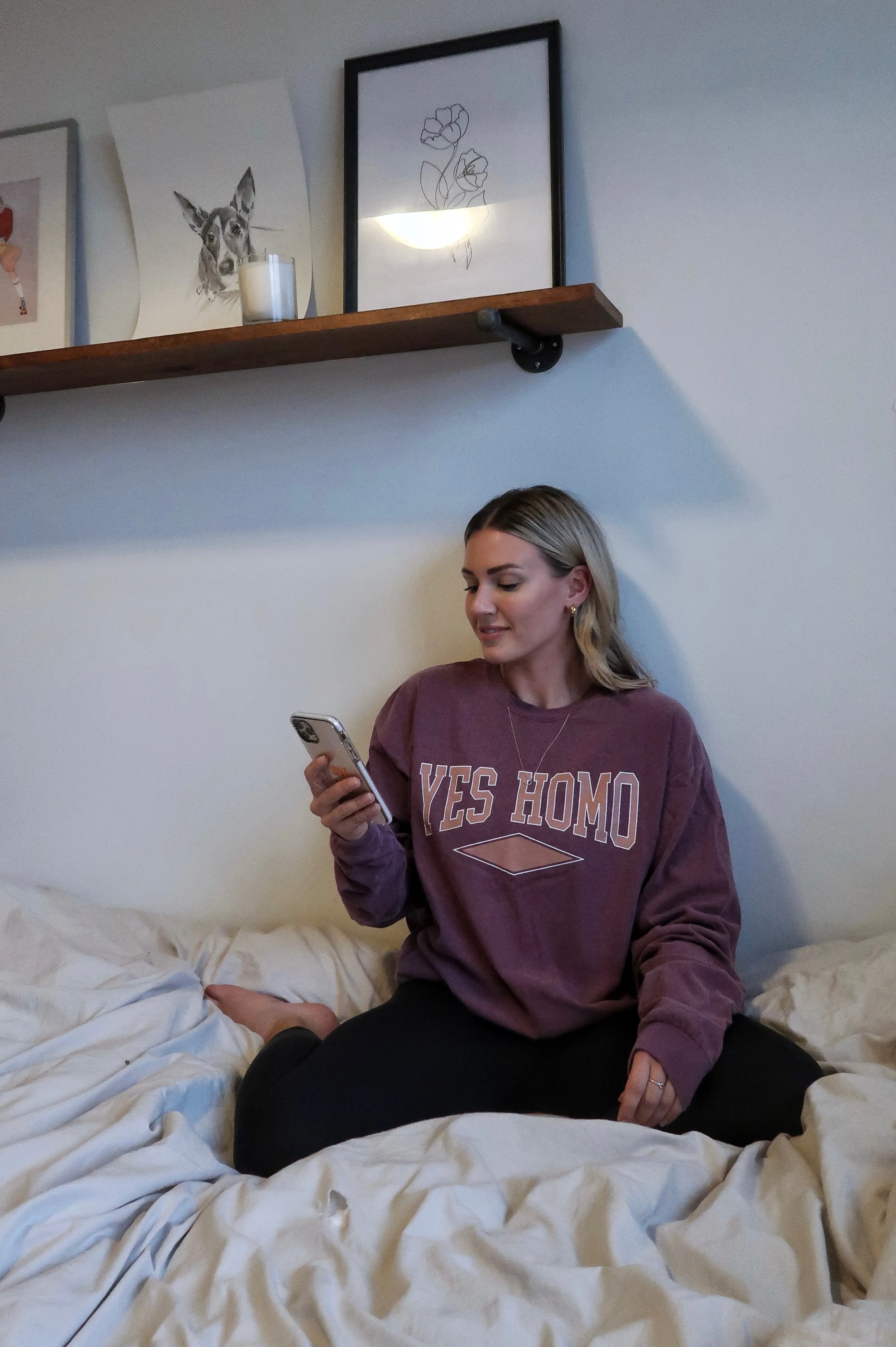 "YES HOMO" OVERSIZED LONG SLEEVE (Wine)