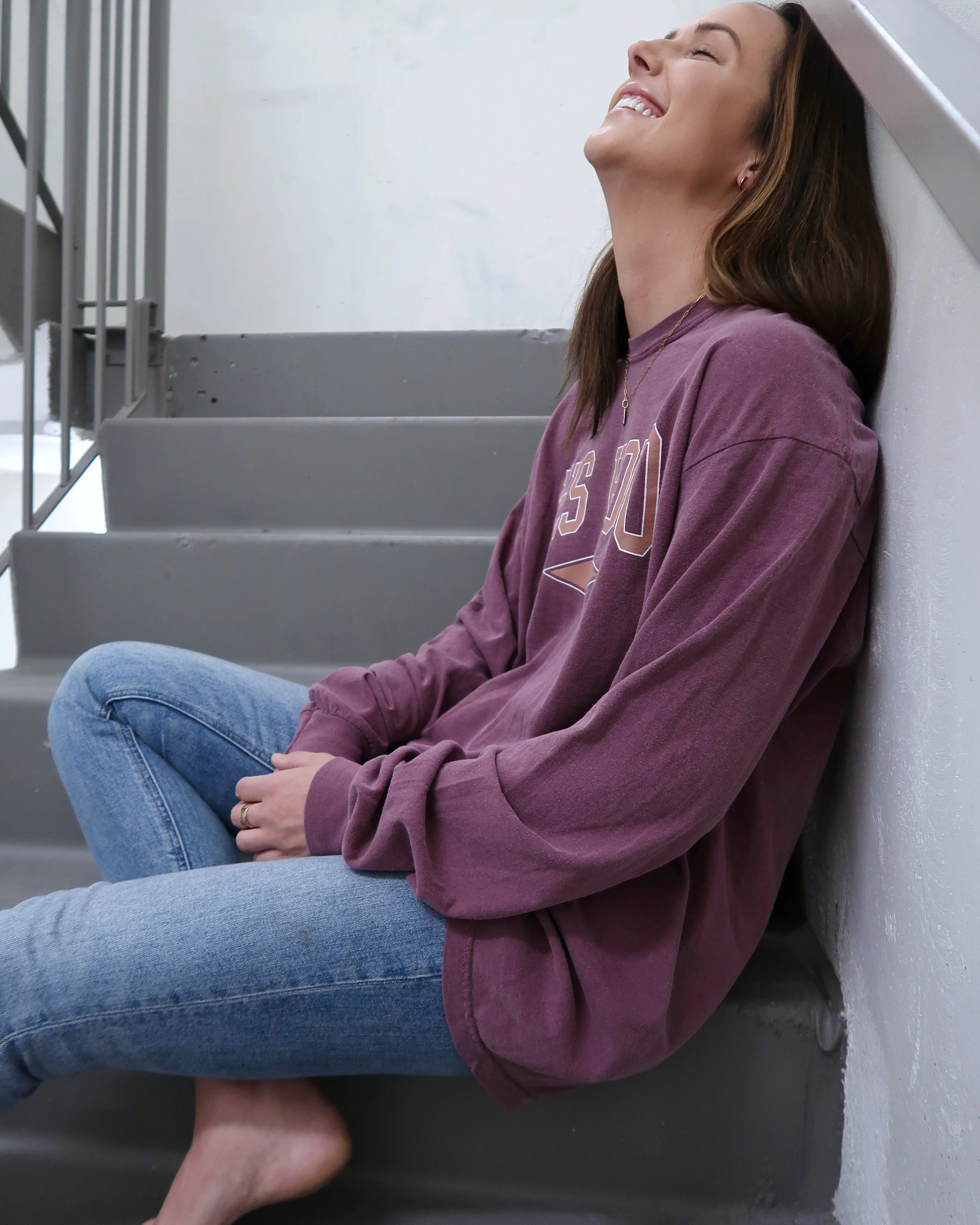 "YES HOMO" OVERSIZED LONG SLEEVE (Wine)