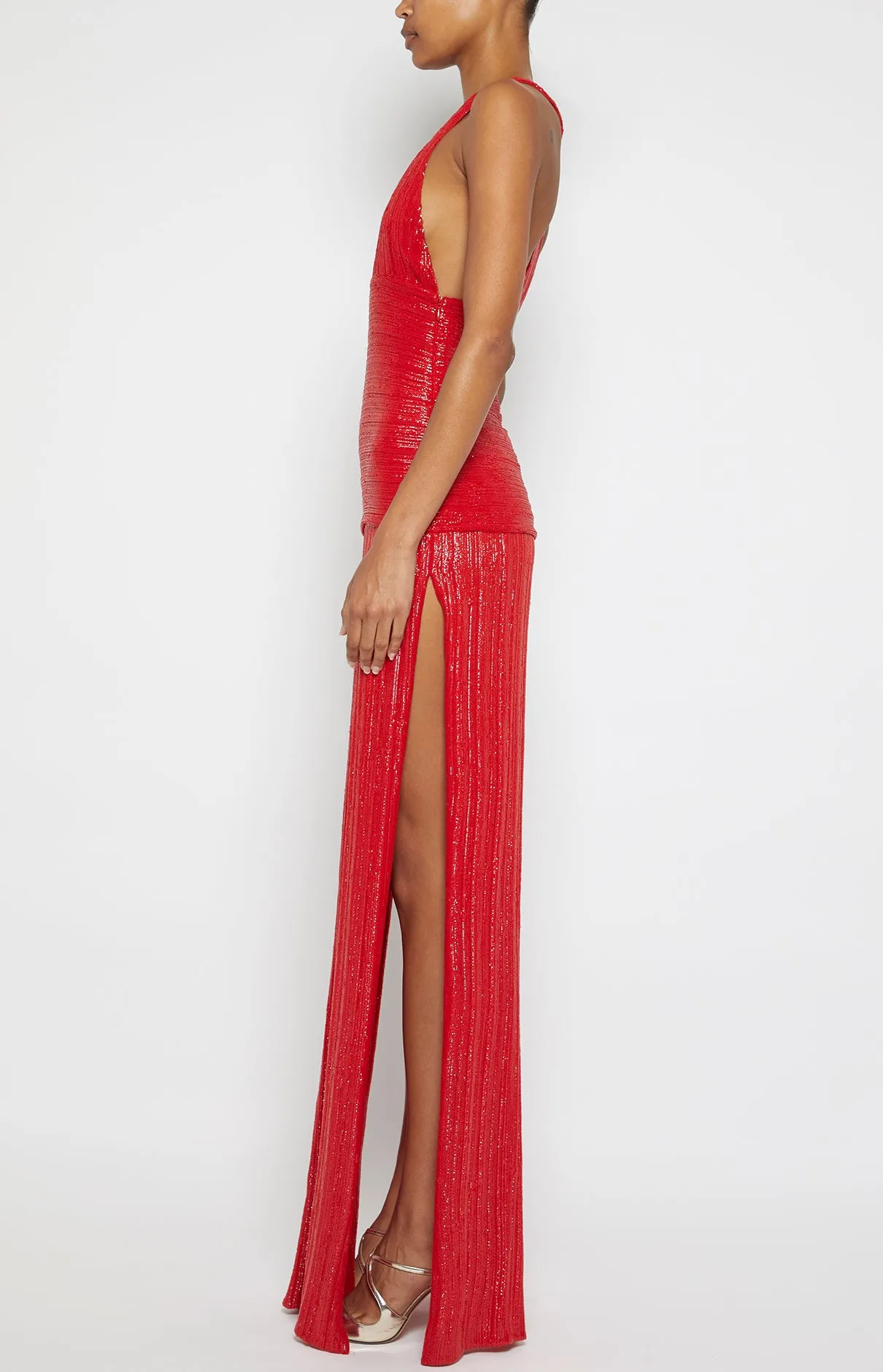 RACERBACK DROPWAIST COLUMN DRESS