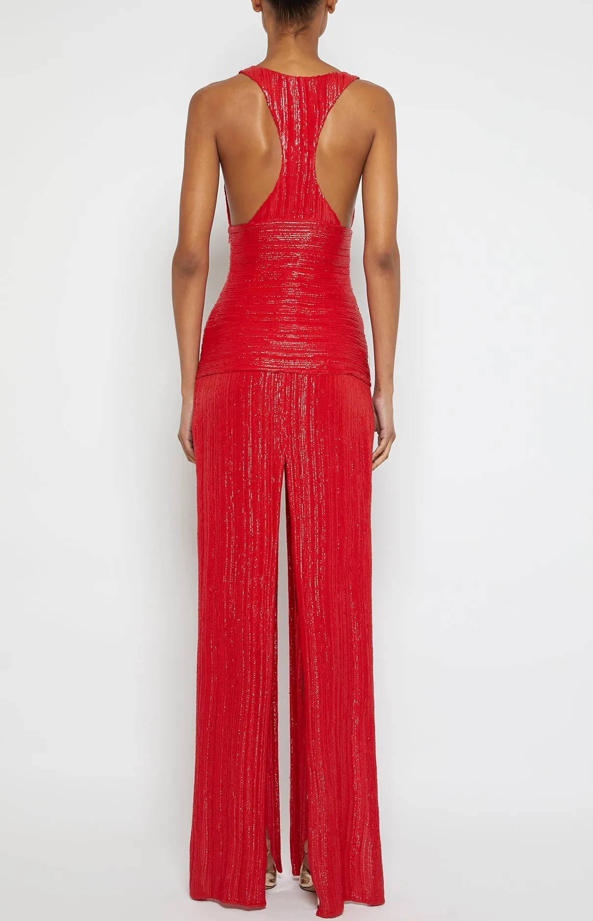RACERBACK DROPWAIST COLUMN DRESS