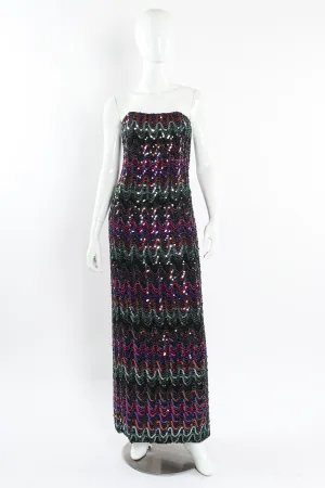 Rainbow Sequin Column Dress
