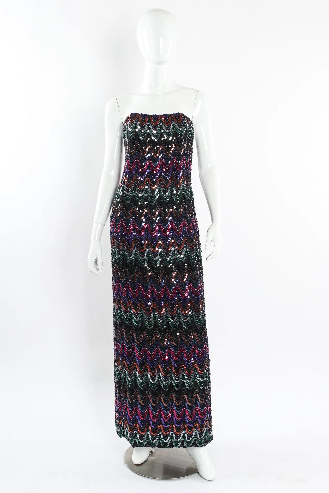 Rainbow Sequin Column Dress