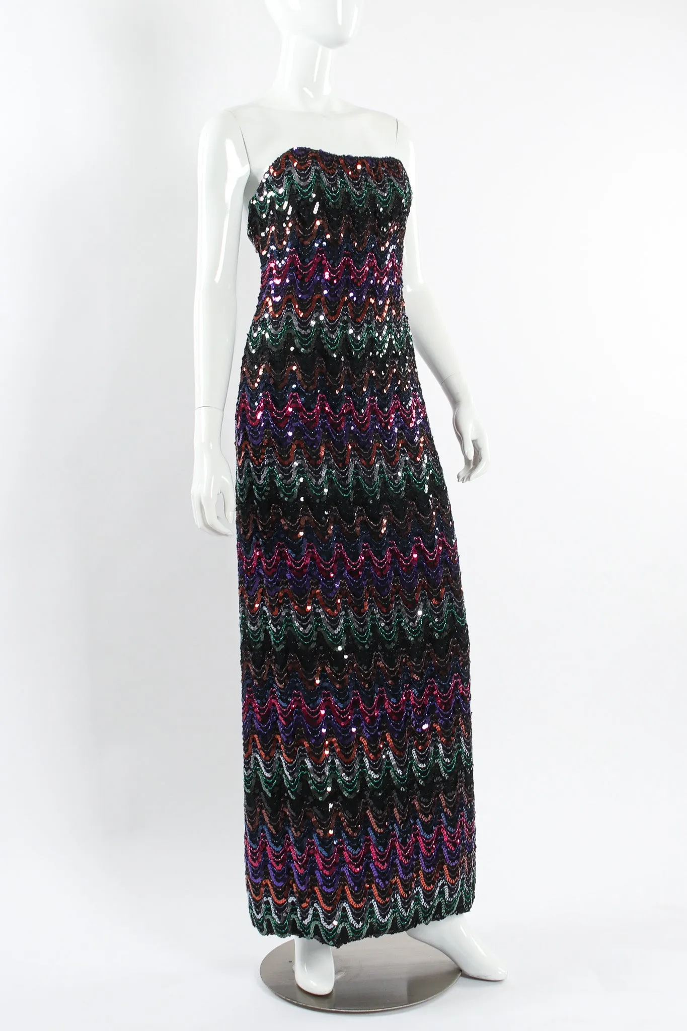 Rainbow Sequin Column Dress