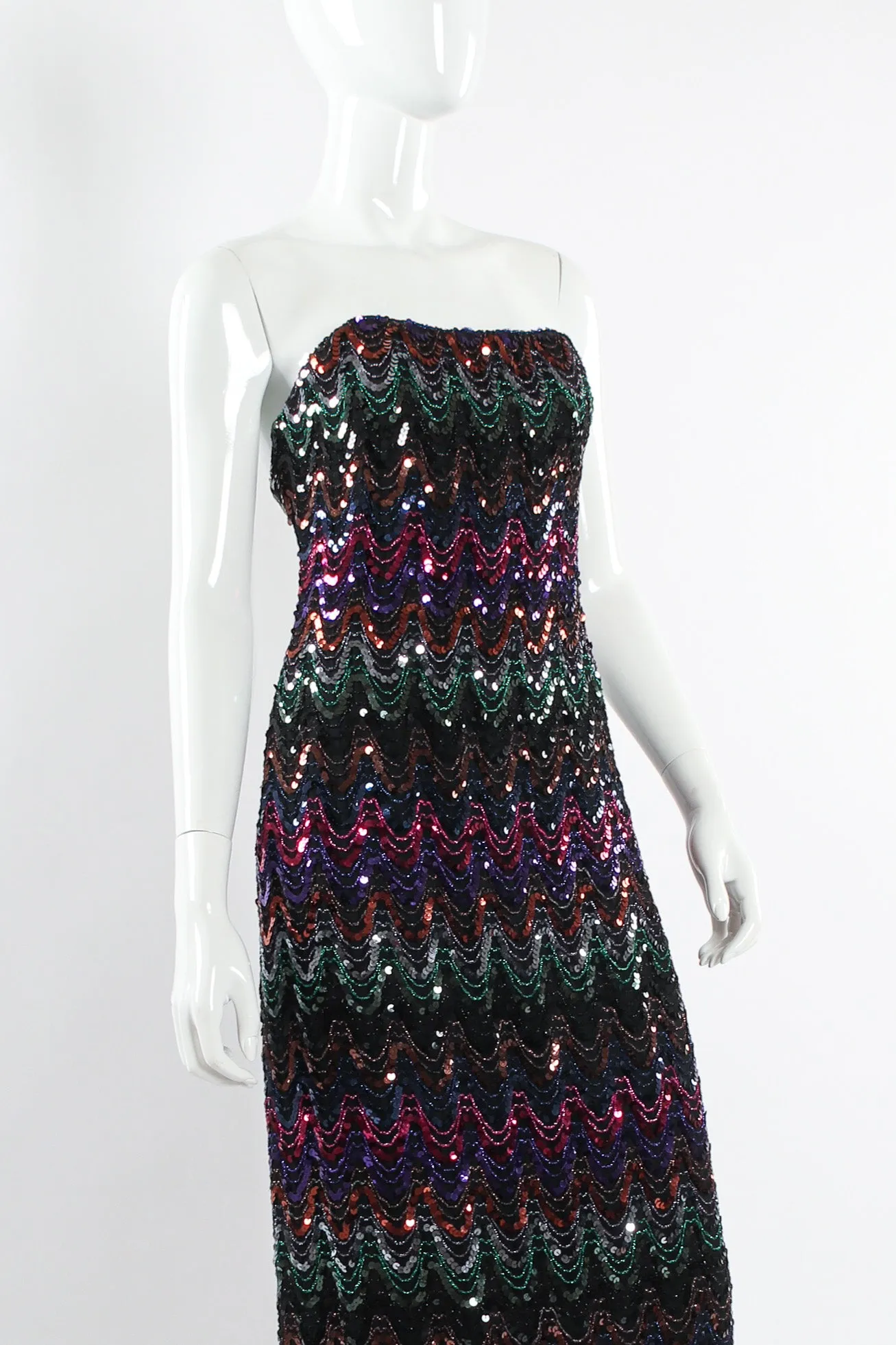 Rainbow Sequin Column Dress