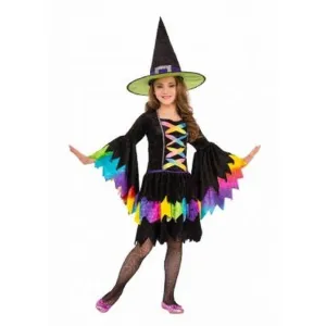 Rainbow Witch Costume Size S