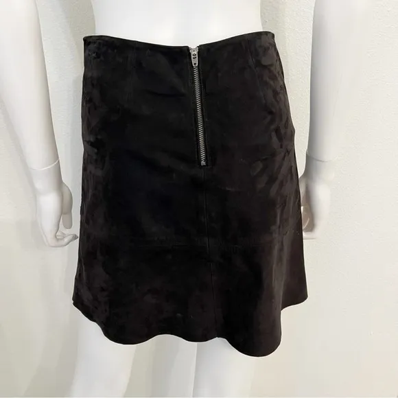 REBECCA MINKOFF Newton Nubuck Cow's Leather Suede Mini Skirt US 0