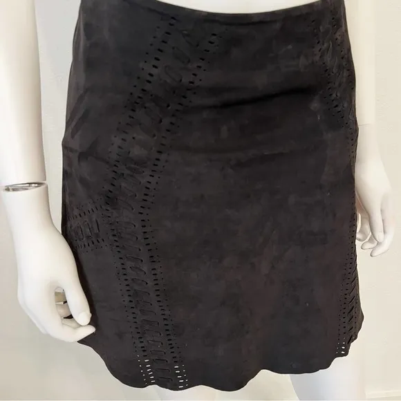 REBECCA MINKOFF Newton Nubuck Cow's Leather Suede Mini Skirt US 0