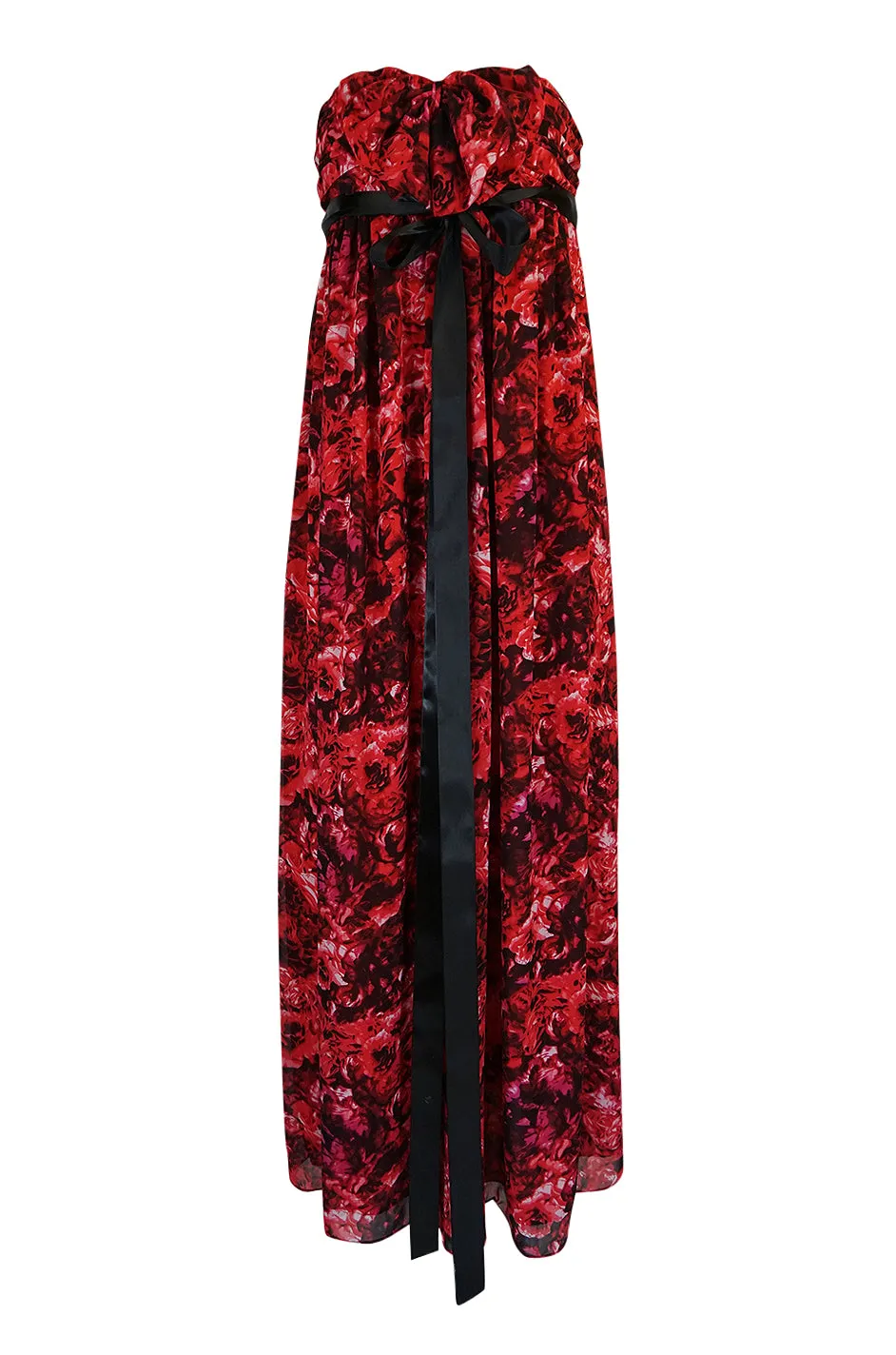 Recent Giambattista Valli Impulse Red Floral Strapless Dress