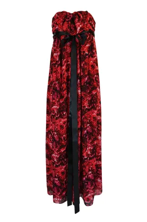 Recent Giambattista Valli Impulse Red Floral Strapless Dress