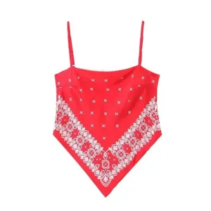 Red Bandana Crop Top
