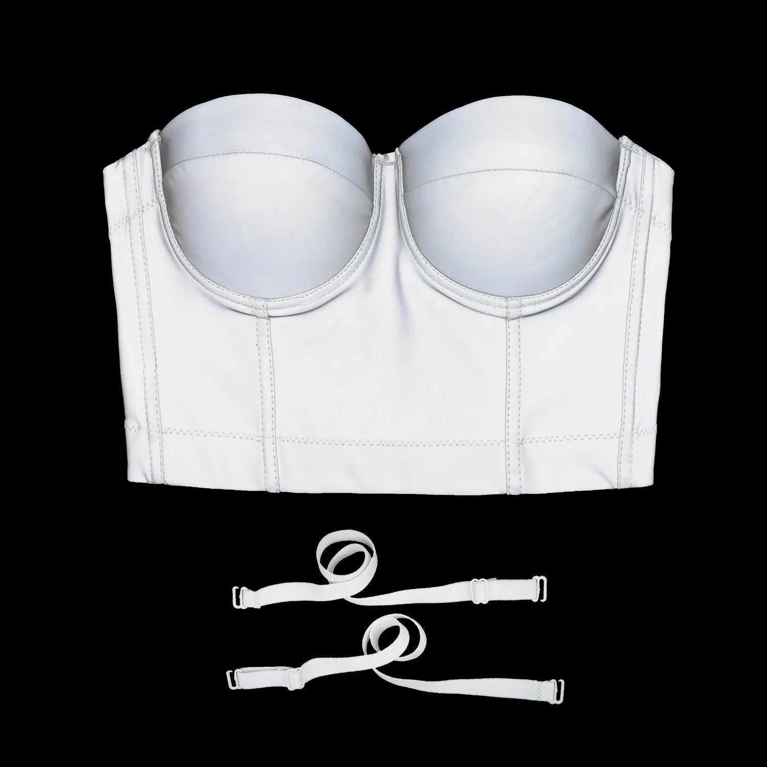 Reflective Metallic Bustier Crop Top Punk Club Party Women's Corset Top Bra