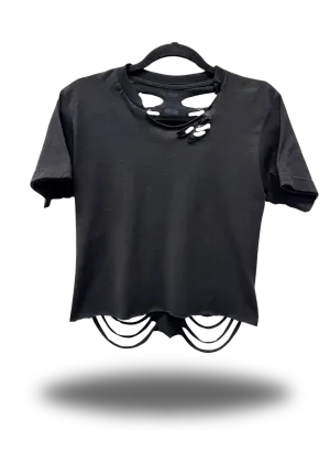 ROAD RASH BLACK CROP TOP 2.0
