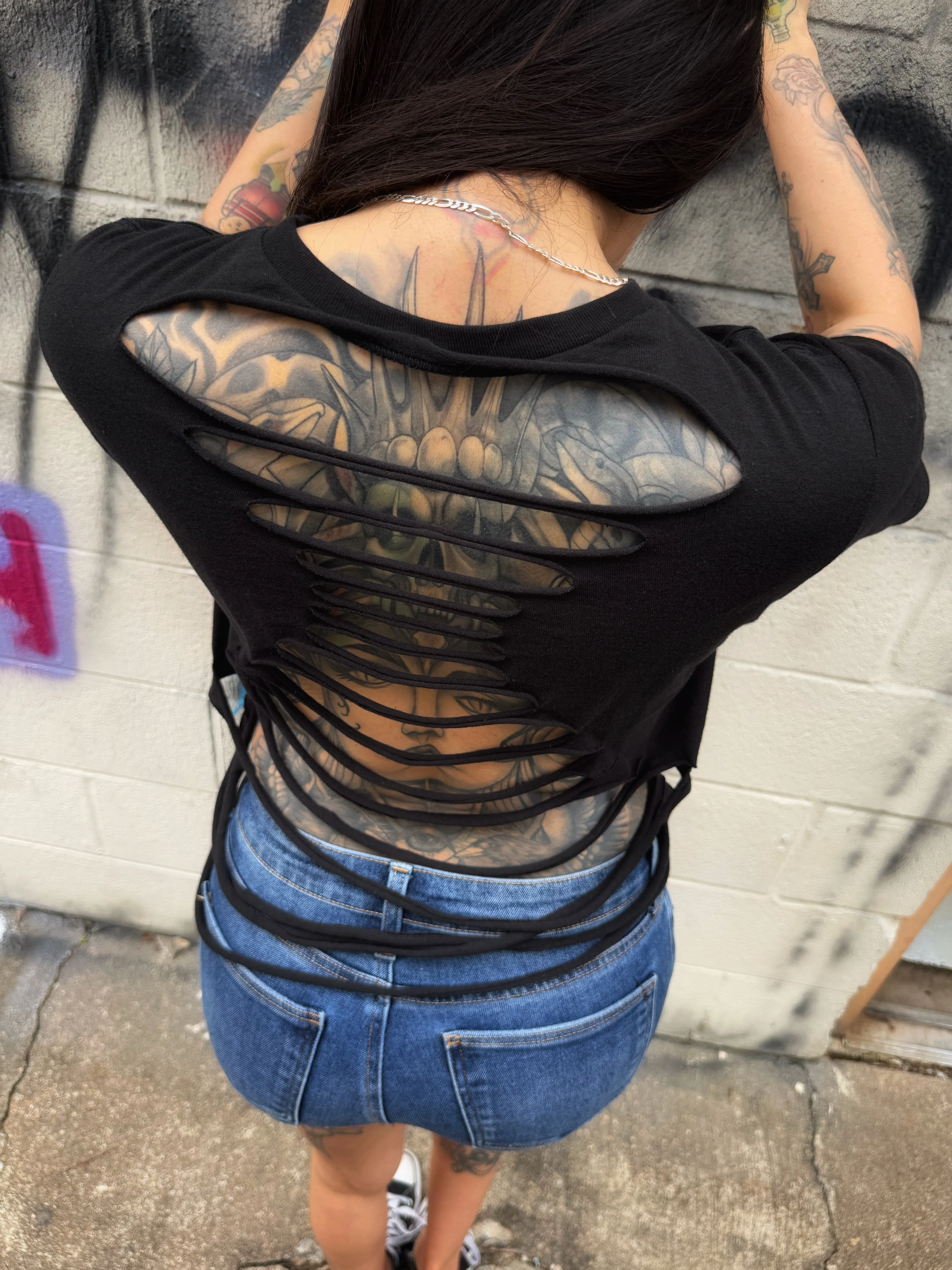 ROAD RASH BLACK CROP TOP 5.0