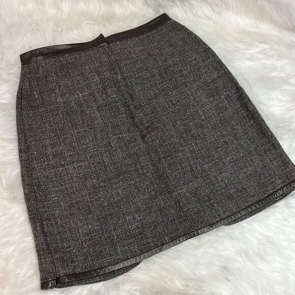 Robert Rodriguez Wool &amp; Leather Skirt Size 6 C17