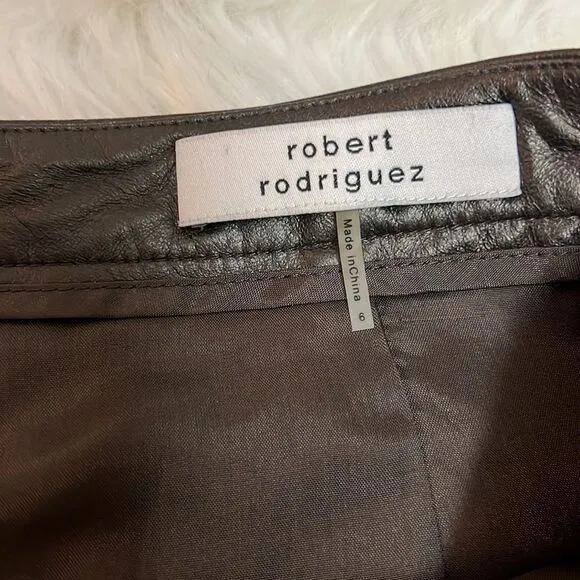 Robert Rodriguez Wool &amp; Leather Skirt Size 6 C17