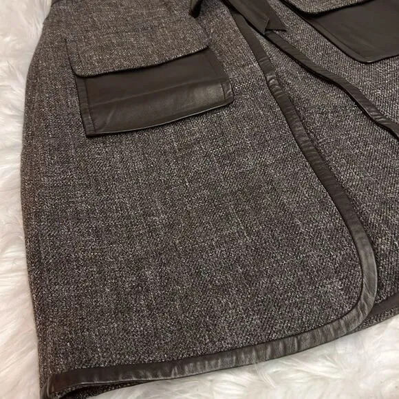 Robert Rodriguez Wool &amp; Leather Skirt Size 6 C17