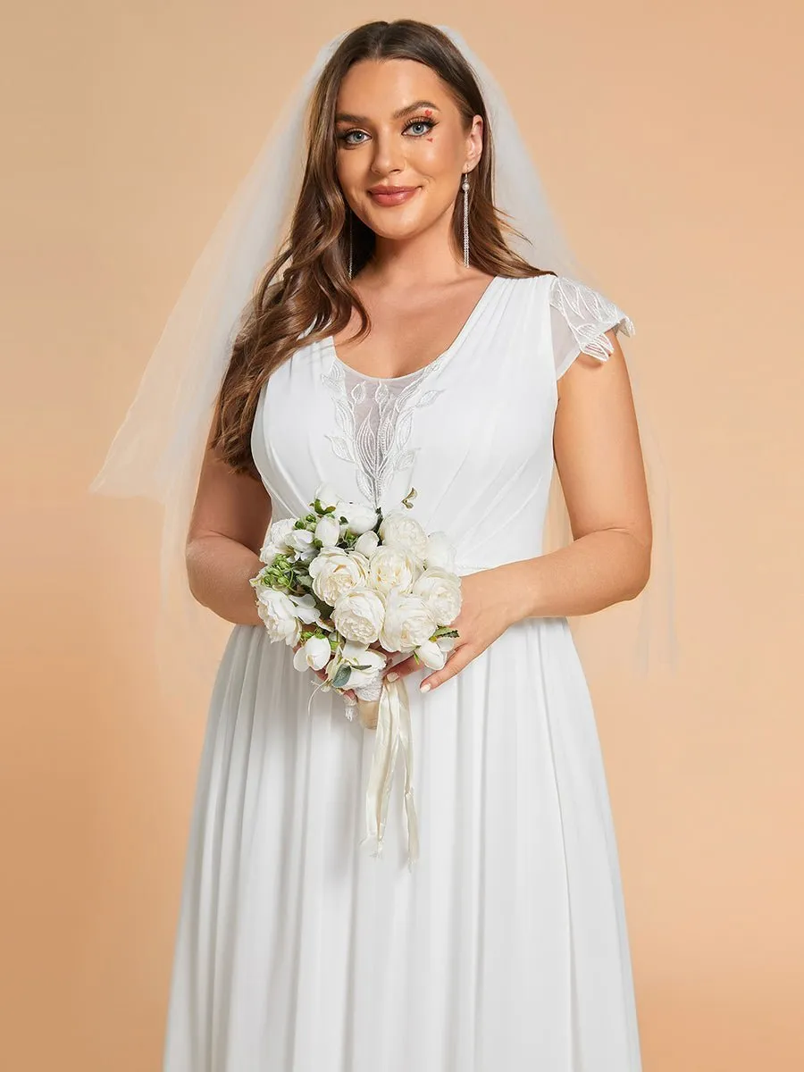 Rosalee plus size wedding gown with sleeve in Ivory Express NZ wide