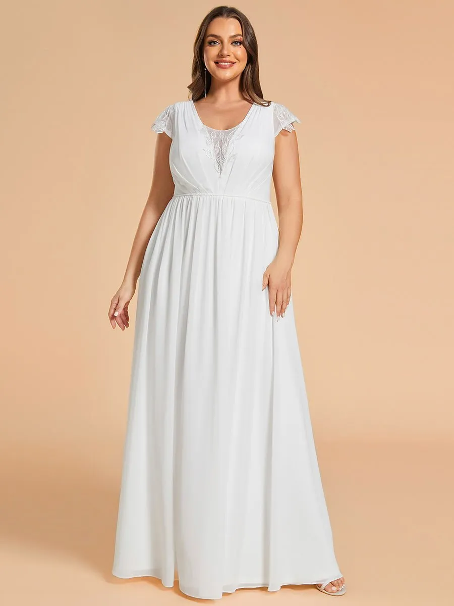 Rosalee plus size wedding gown with sleeve in Ivory Express NZ wide