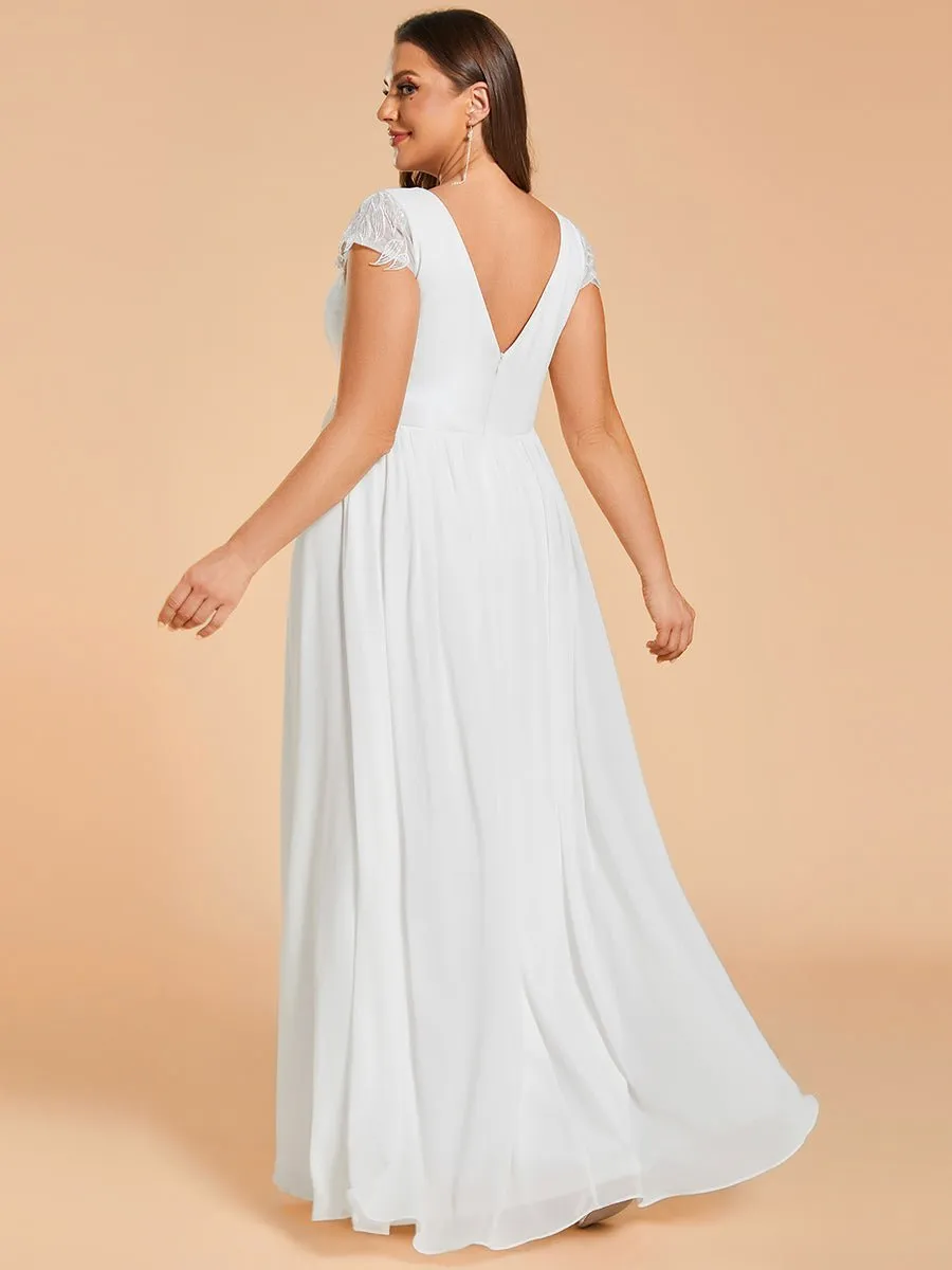 Rosalee plus size wedding gown with sleeve in Ivory Express NZ wide