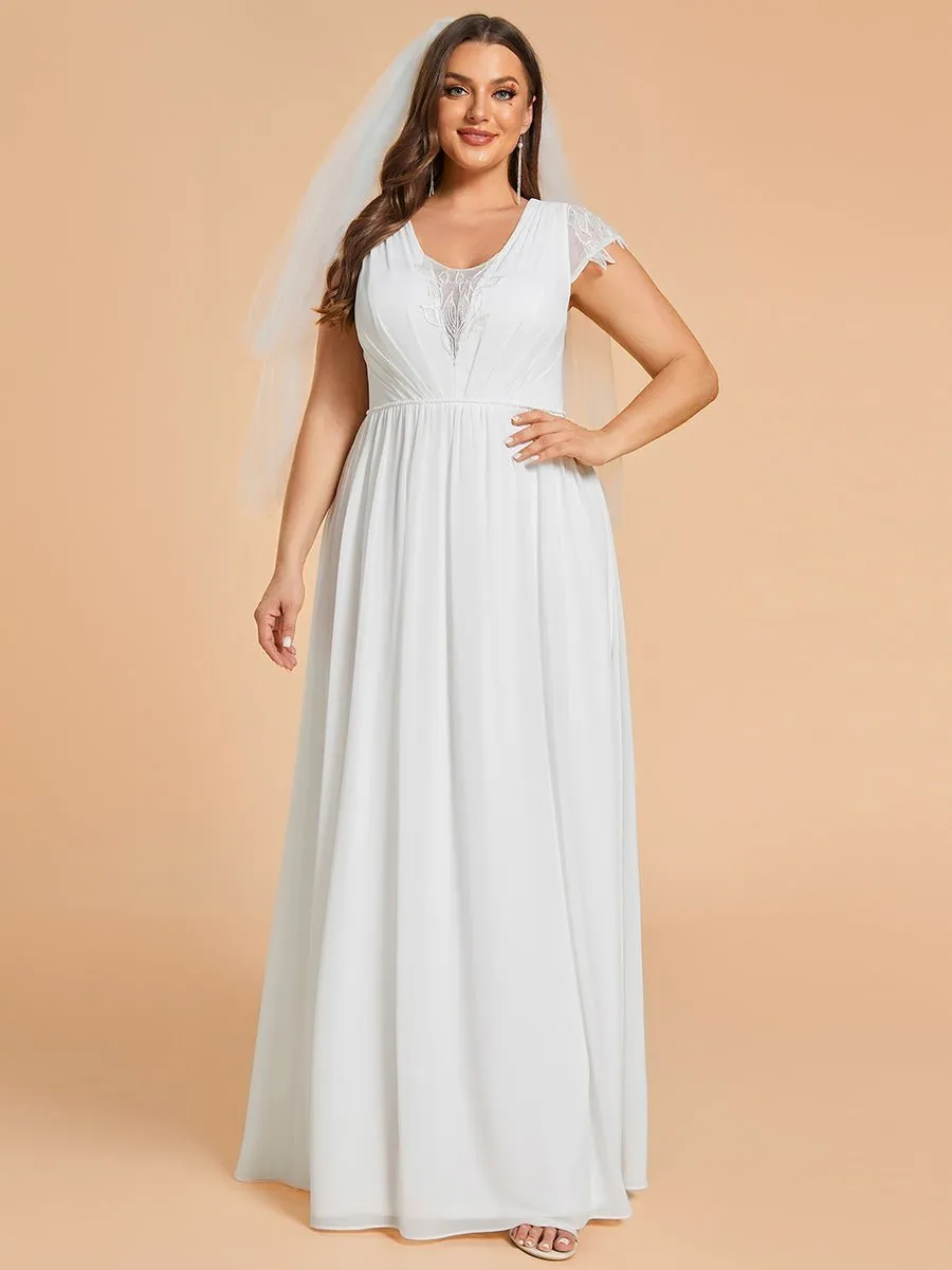 Rosalee plus size wedding gown with sleeve in Ivory Express NZ wide