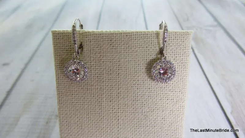 Round Dangle CZ Earrings - 881981