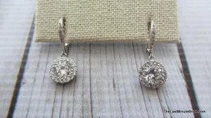 Round Dangle CZ Earrings - 881981