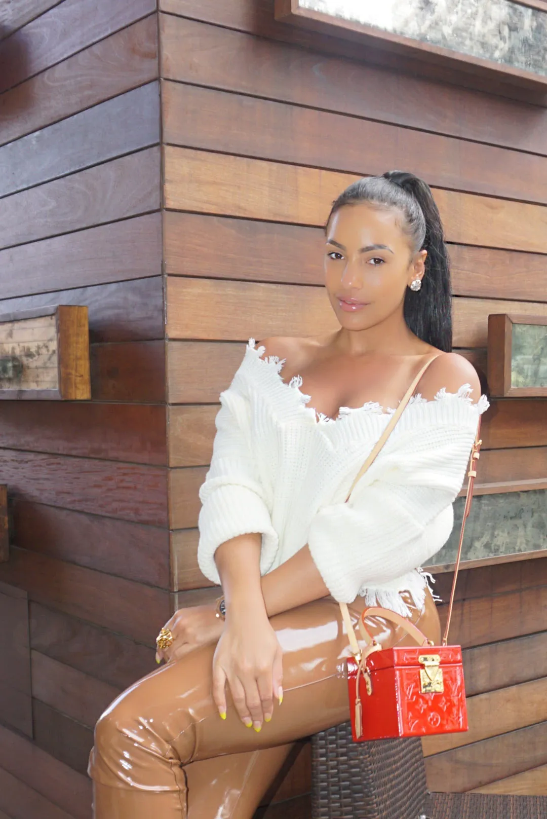 Rugged Edges Off the shoulder sweater