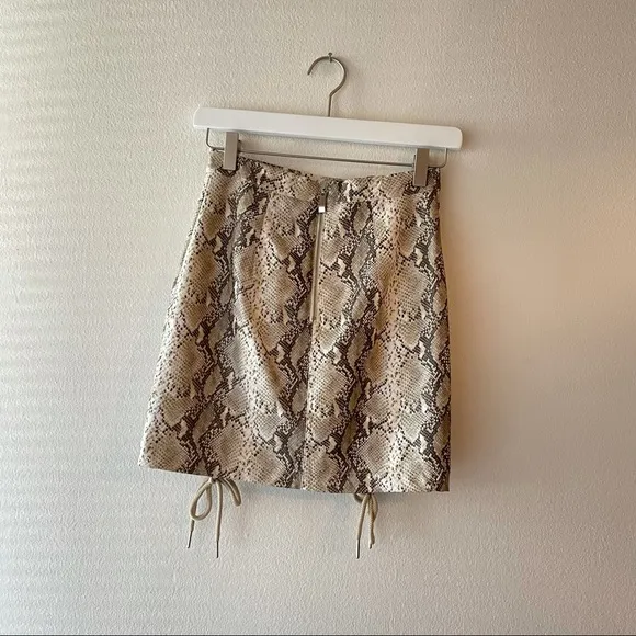 Runaway - Snakeskin Mini Skirt Sand