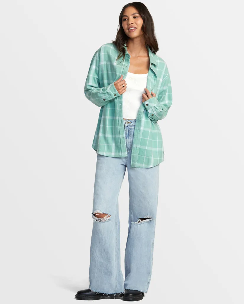 RVCA Womens Mable Flannel Long Sleeve Shirt
