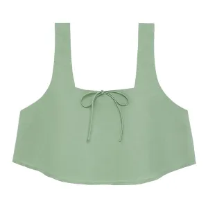 Sage Green Square Neck Crop Top