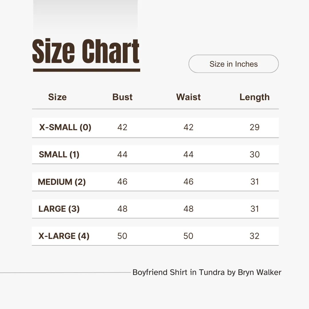 SALE! Boyfriend Shirt in Tundra by Bryn Walker