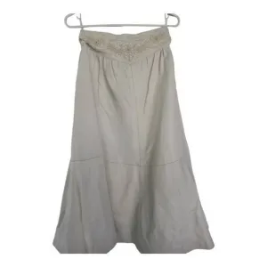 Sangucci Italy Vintage Leather Maxi Skirt with Beaded‎ Detail 8