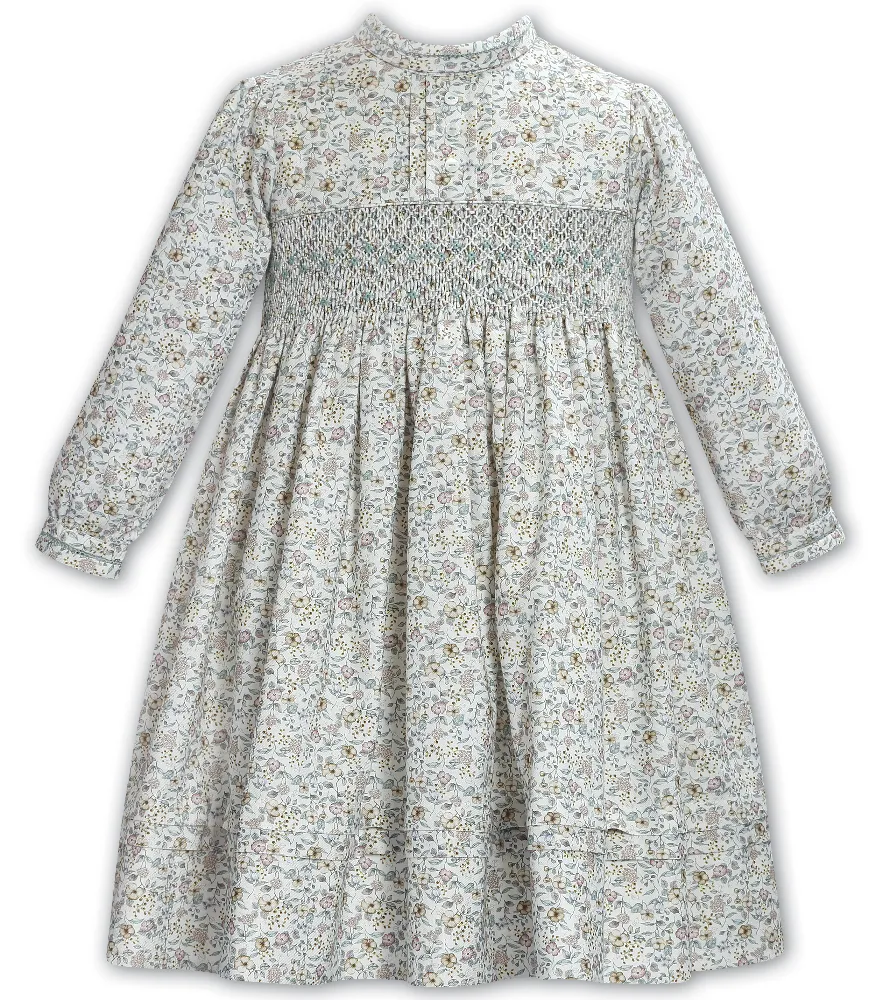 Sarah Louise Girls Floral Smocked Dress