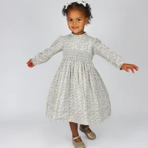 Sarah Louise Girls Floral Smocked Dress