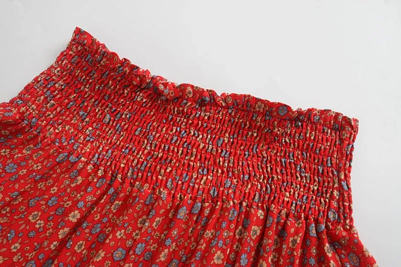 SARITA - Bohemian Pleated High-waisted Boho Maxi Skirt