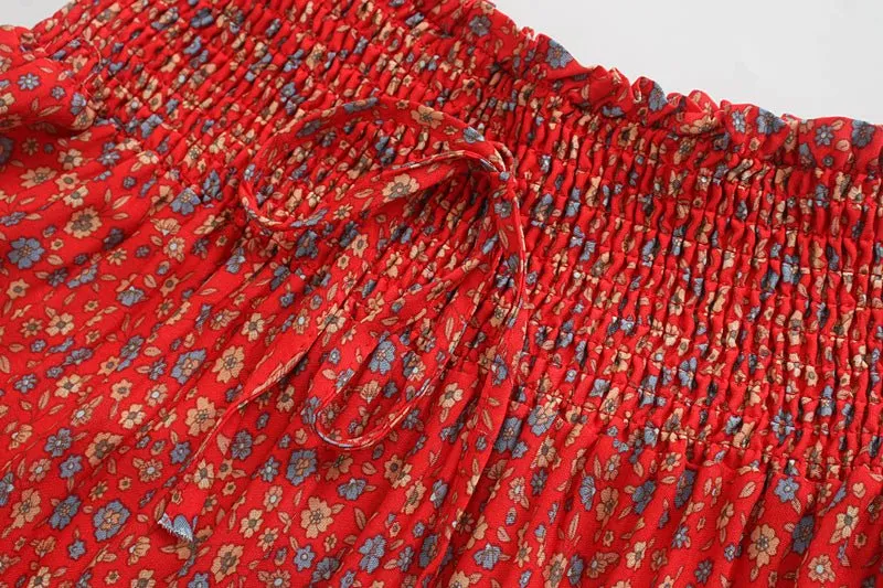 SARITA - Bohemian Pleated High-waisted Boho Maxi Skirt