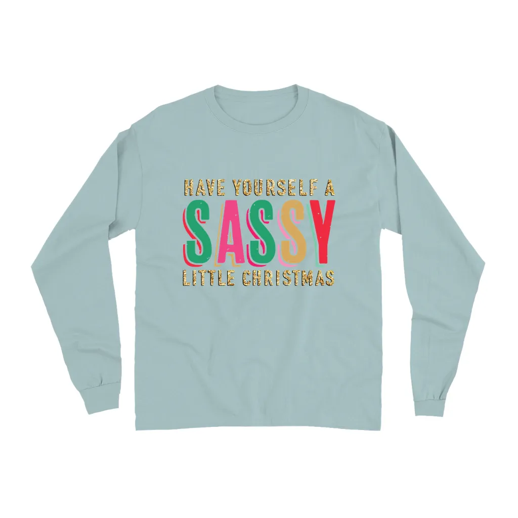 Sassy Little Christmas Glitter Effect Long Sleeve Shirt