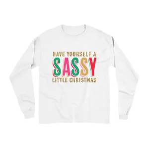 Sassy Little Christmas Glitter Effect Long Sleeve Shirt